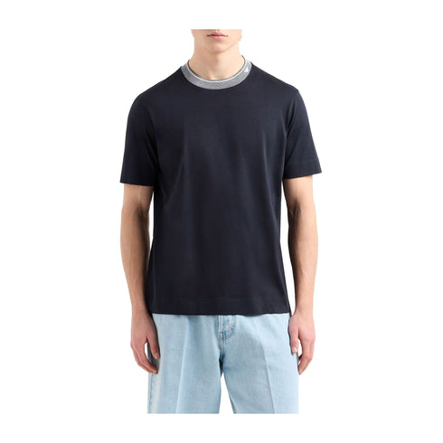 Emporio Armani T-shirt T-shirt Uomo collo in maglia rigato S P25 - EMPORIO ARMANIEM000853AF12926 - U8033 - S - Francavilla Moda